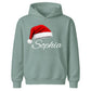 Personalised name santa hat graphic Christmas Kids Hoodies