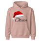 Personalised name santa hat graphic Christmas Kids Hoodies