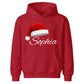 Personalised name santa hat graphic Christmas Kids Hoodies