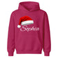 Personalised name santa hat graphic Christmas Kids Hoodies