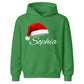 Personalised name santa hat graphic Christmas Kids Hoodies