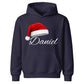 Personalised name santa hat graphic Christmas Kids Hoodies