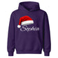 Personalised name santa hat graphic Christmas Kids Hoodies