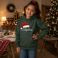 Personalised name santa hat graphic Christmas Kids Hoodies
