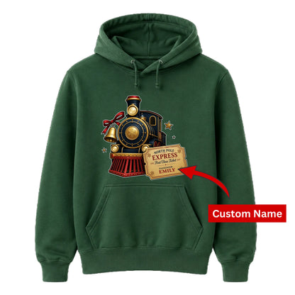 Personalised North Pole Express Christmas Unisex Hoodies