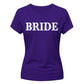 Personalised Overlay Surname Typography Bride Ladies T-Shirt