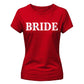 Personalised Overlay Surname Typography Bride Ladies T-Shirt