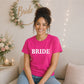 Personalised Overlay Surname Typography Bride Ladies T-Shirt