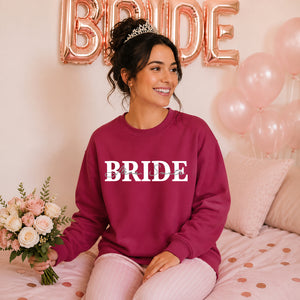 Personalised Overlay Surname Typography Bride Unisex Sweatshirt