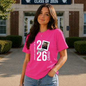 Personalised 2026 Graduation Ladies T-Shirt Custom Photo
