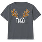 Personalised Reindeer Antler Name Christmas Kids T-Shirt