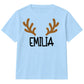 Personalised Reindeer Antler Name Christmas Kids T-Shirt
