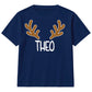 Personalised Reindeer Antler Name Christmas Kids T-Shirt