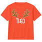 Personalised Reindeer Antler Name Christmas Kids T-Shirt