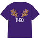 Personalised Reindeer Antler Name Christmas Kids T-Shirt