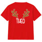 Personalised Reindeer Antler Name Christmas Kids T-Shirt