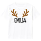 Personalised Reindeer Antler Name Christmas Kids T-Shirt