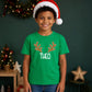 Personalised Reindeer Antler Name Christmas Kids T-Shirt