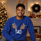Personalised Reindeer Antlers Christmas Unisex Sweatshirt