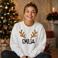 Personalised Reindeer Antlers Christmas Unisex Sweatshirt
