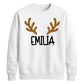 Personalised Reindeer Antlers Christmas Unisex Sweatshirt