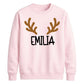 Personalised Reindeer Antlers Christmas Unisex Sweatshirt