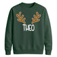 Personalised Reindeer Antlers Christmas Unisex Sweatshirt