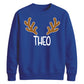 Personalised Reindeer Antlers Christmas Unisex Sweatshirt