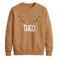 Personalised Reindeer Antlers Christmas Unisex Sweatshirt