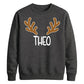 Personalised Reindeer Antlers Christmas Unisex Sweatshirt