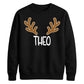 Personalised Reindeer Antlers Christmas Unisex Sweatshirt