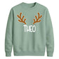 Personalised Reindeer Antlers Christmas Unisex Sweatshirt