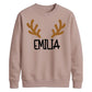 Personalised Reindeer Antlers Christmas Unisex Sweatshirt