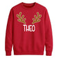 Personalised Reindeer Antlers Christmas Unisex Sweatshirt