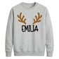 Personalised Reindeer Antlers Christmas Unisex Sweatshirt