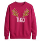 Personalised Reindeer Antlers Christmas Unisex Sweatshirt