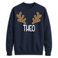 Personalised Reindeer Antlers Christmas Unisex Sweatshirt