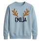Personalised Reindeer Antlers Christmas Unisex Sweatshirt