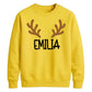 Personalised Reindeer Antlers Christmas Unisex Sweatshirt