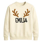Personalised Reindeer Antlers Christmas Unisex Sweatshirt