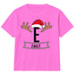Personalised Santa Antler Initial Christmas Kids T-Shirt