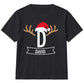 Personalised Santa Antler Initial Christmas Kids T-Shirt