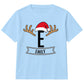 Personalised Santa Antler Initial Christmas Kids T-Shirt