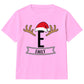 Personalised Santa Antler Initial Christmas Kids T-Shirt