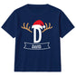 Personalised Santa Antler Initial Christmas Kids T-Shirt