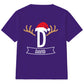 Personalised Santa Antler Initial Christmas Kids T-Shirt