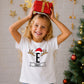 Personalised Santa Antler Initial Christmas Kids T-Shirt