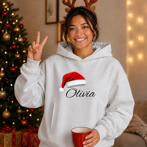 Personalised script name festive Christmas Oversized Hoodie