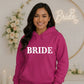 Personalised Script Name Overlay Top Bride Unisex Hoodie