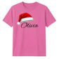 Personalised script name santa hat Christmas Unisex T-Shirt
